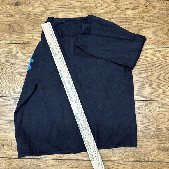 Michael Simon Small Beaded Embroidered‎ Floral Flower Sweater Cardigan Black EUC - Picture 5 of 8